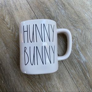 Rae Dunn mug “HUNNY BUNNY” wording pink inside